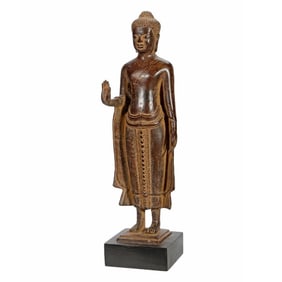 Thai Bronze Figure of Standing Buddha