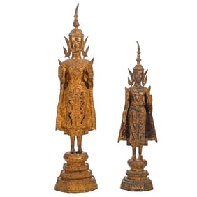Two Thai Rattanakosin Buddha Figures