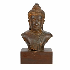 Sukothai Bronze Bust of Buddha