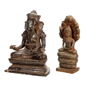 Two Thai Khmer Style Bronze Figures