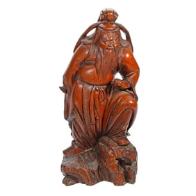 Chinese Carved Boxwood Figure of Zhong Kui