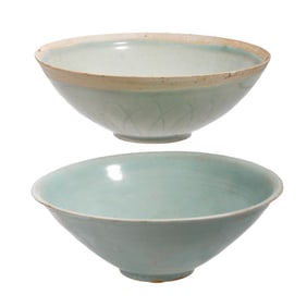 Two Chinese Hutianyao Qingbai Bowls