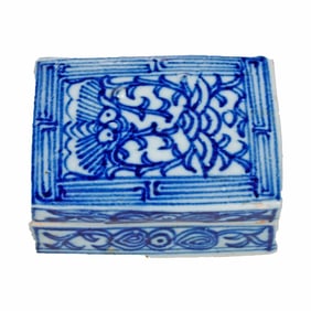 Chinese Blue and White Porcelain Ink Box