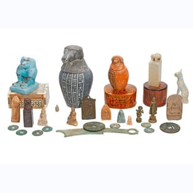 Lot of Asian, Egyptian, and Indian Tourist Items