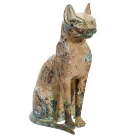 Egyptian Ptolemaic Style Bronze Figure of Cat