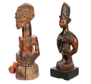 Two African Carved Wood Fertility Figures