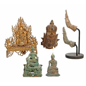Group of Asian Bronze Deity Figures/Fragments