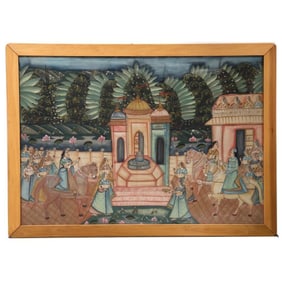 Indian Pasha Painting of Palace Garden
