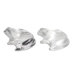 Two Baccarat Glass Figures of Frogs
