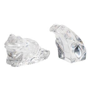 Three Contemporary Art Glass Figures of Frogs