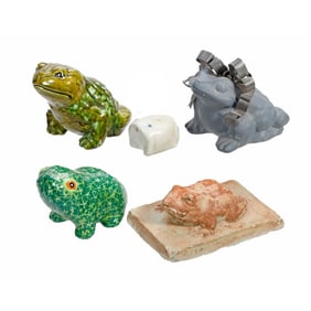 Five Decorative Toad/Frog Figures