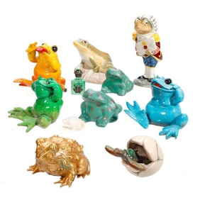 An Assortment of Frog Figurines/Decorative Objects