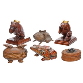 Group of Decorative Frog Figures/Boxes