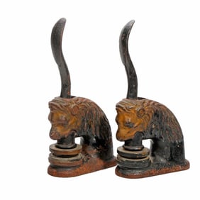 Pair of Cast-Iron Lion Embossing Stamps