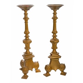 Pair Brass Altar Pricket Sticks