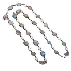 A labradorite, moonstone and silver necklace