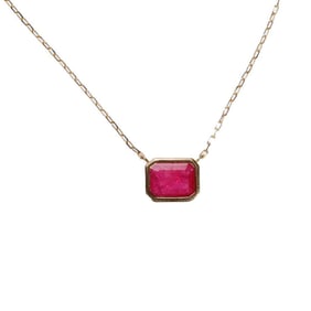A ruby diamond and 14k gold necklace