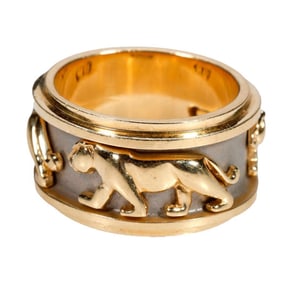 A 14k bi-color gold band