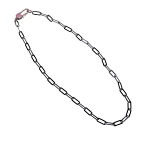 A ruby and blackened sterling silver necklace