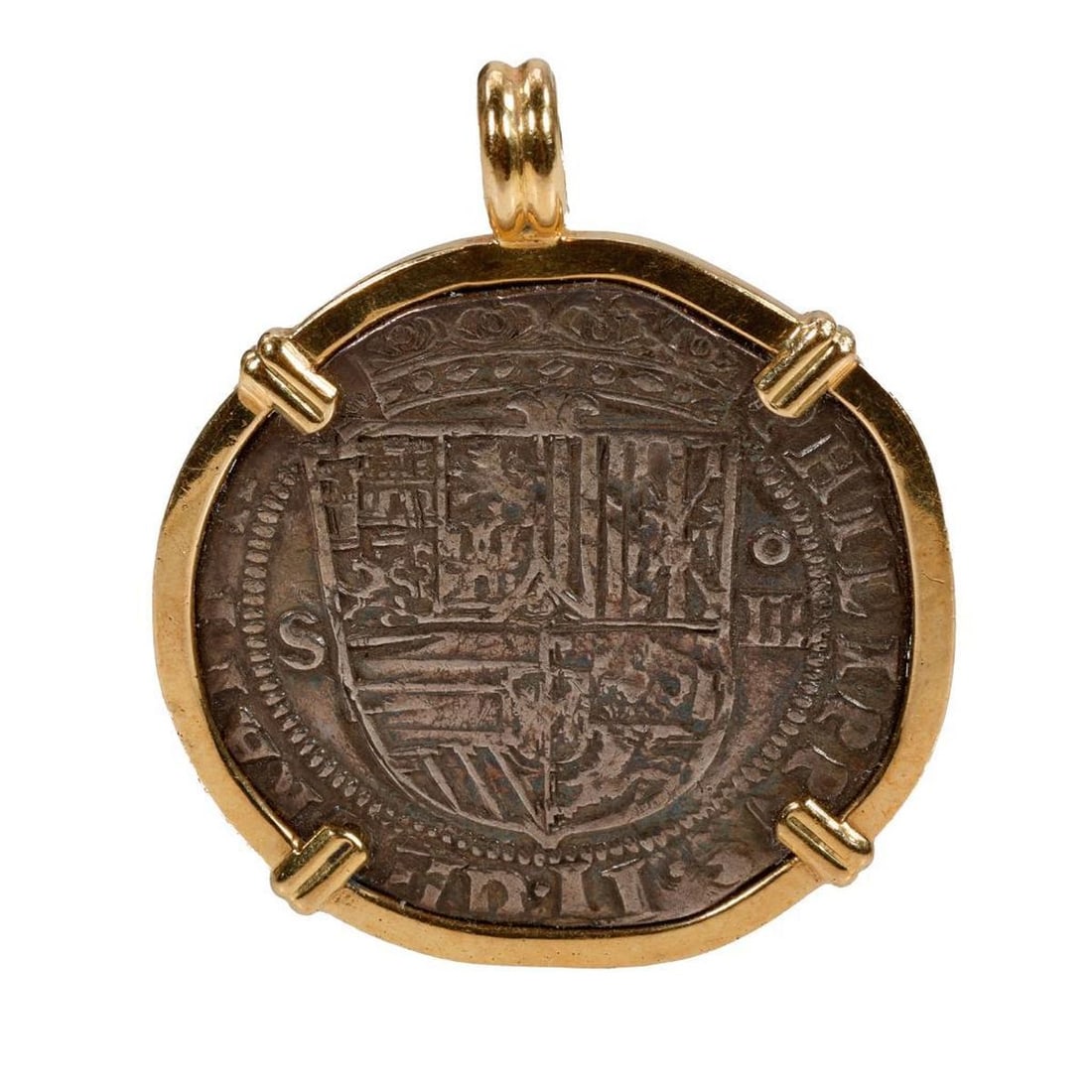 A coin and 18k gold pendant (1 of 2)