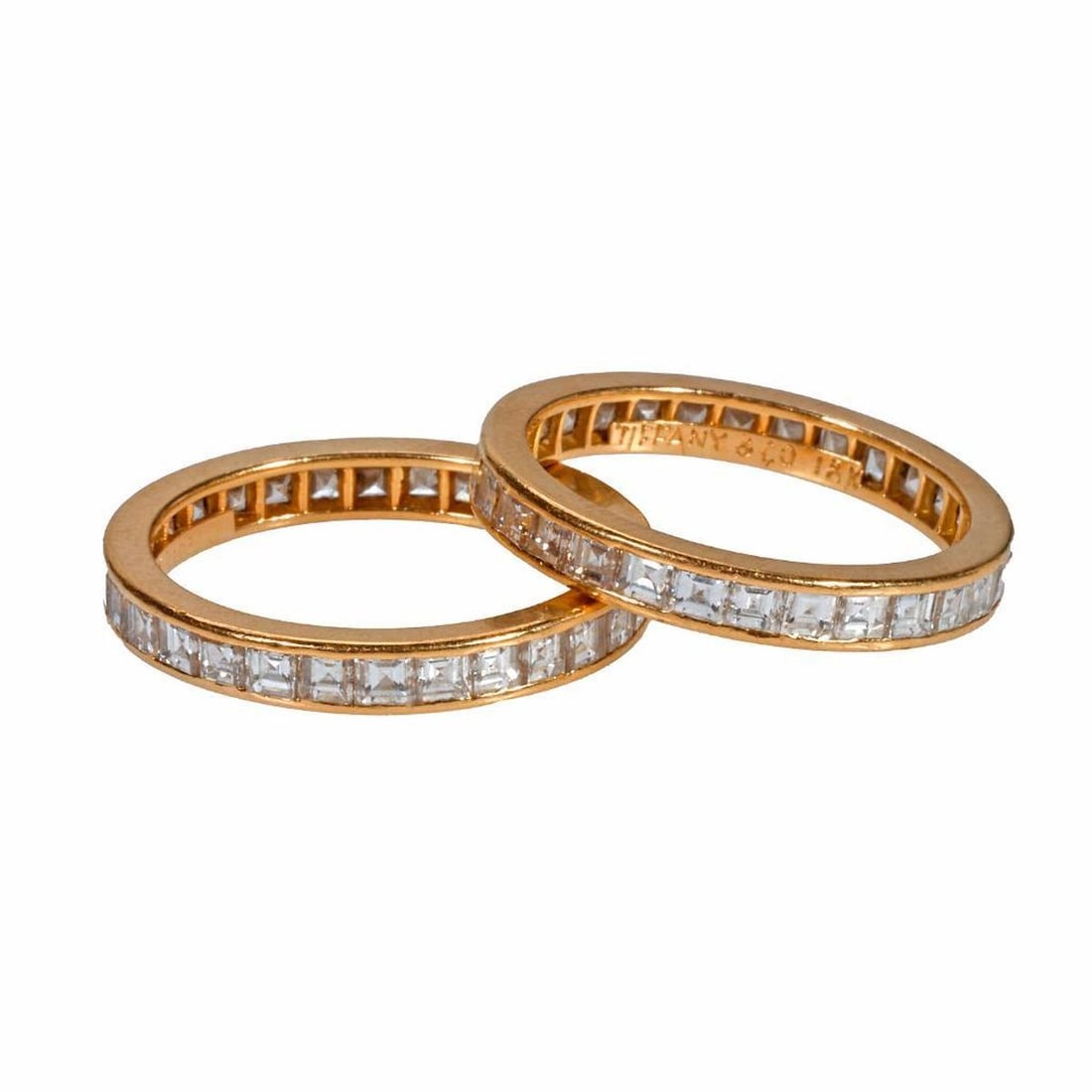 Tiffany & Co., two diamond & 18k gold eternity rings (1 of 2)
