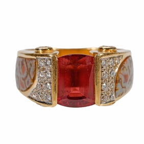 A gem-set and 18k gold ring