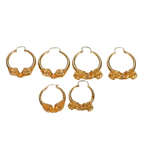 Group of Charles Garnier 18k gold earrings, French