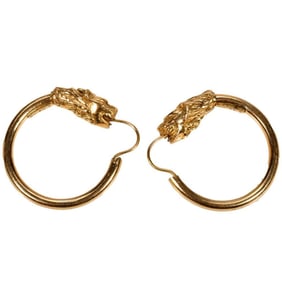 A pair of 18k gold hoop earrings, Greece