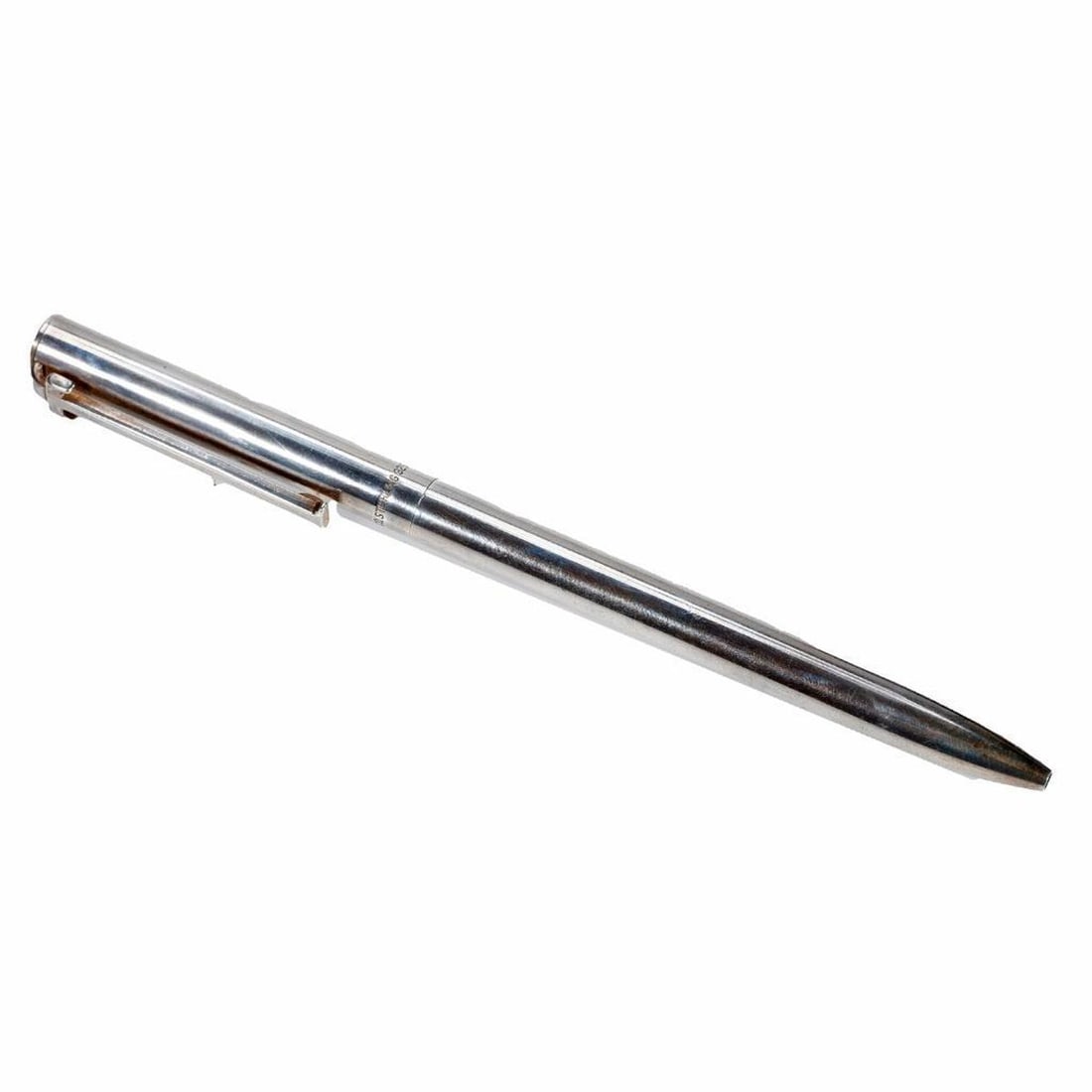 Tiffany & Co. sterling silver ballpoint pen: T' design; length: 5in.