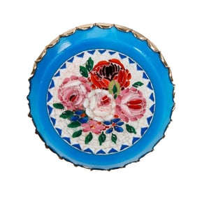 A micromosaic and 14k gold brooch-pendant