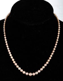 A cultured pearl and 14k white gold necklace