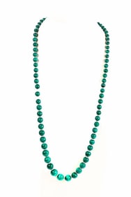 Vintage malachite, rock crystal & 12k gold necklace