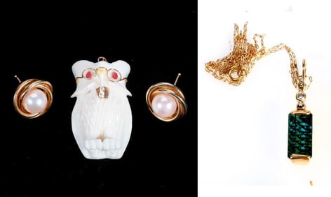 Collection of gem-set and 14k gold jewlery