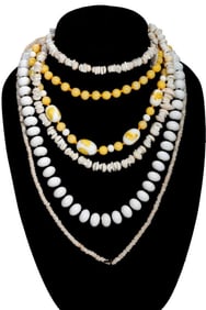 A group of costume and beaded jewelry