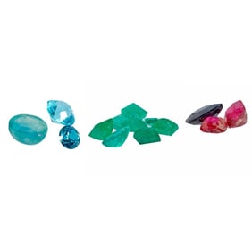 A group of unmounted gemstones