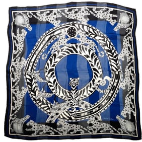 Cartier "Panther Jewels" Silk Chiffon Scarf