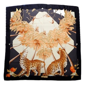 Ferragamo Silk Leopard Scarf in Box, with another