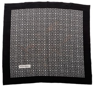 Yves Saint Laurent Black and White Silk Scarf, with another