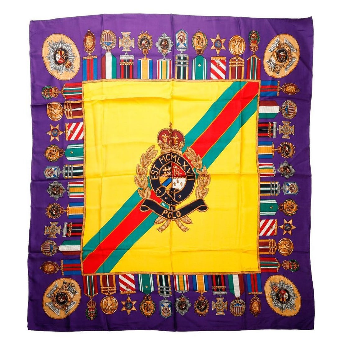 Two Ralph Lauren Silk Scarves, Regatta/Polo (1 of 5)