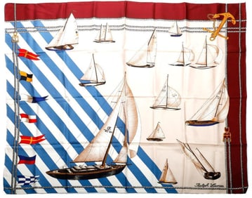 Two Ralph Lauren Silk Scarves, Regatta