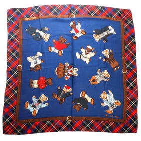 Two Ralph Lauren Silk Scarves, The Polo Bear/Nautical