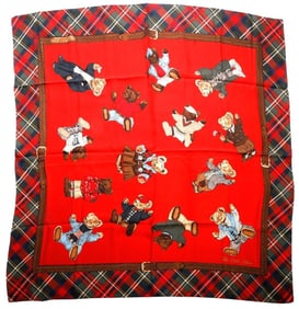 Two Ralph Lauren Silk Scarves, The Polo Bear