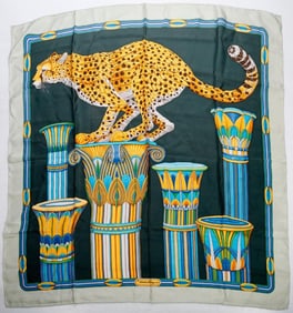 Two Ferragamo Silk Scarves, Leopards