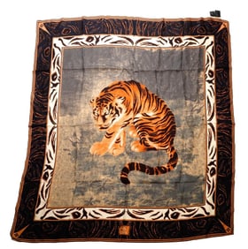 Two Designer Silk Scarves, Tigers