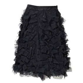 Monique Lhuillier Black Tulle Party Skirt (Sz 10)