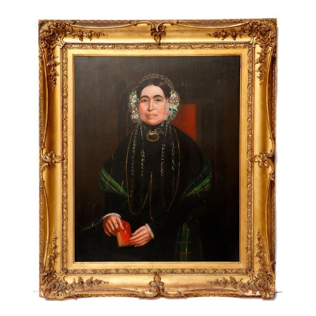 Portrait of a Lady with Floral Bonnet, 19th Century (1 of 3)