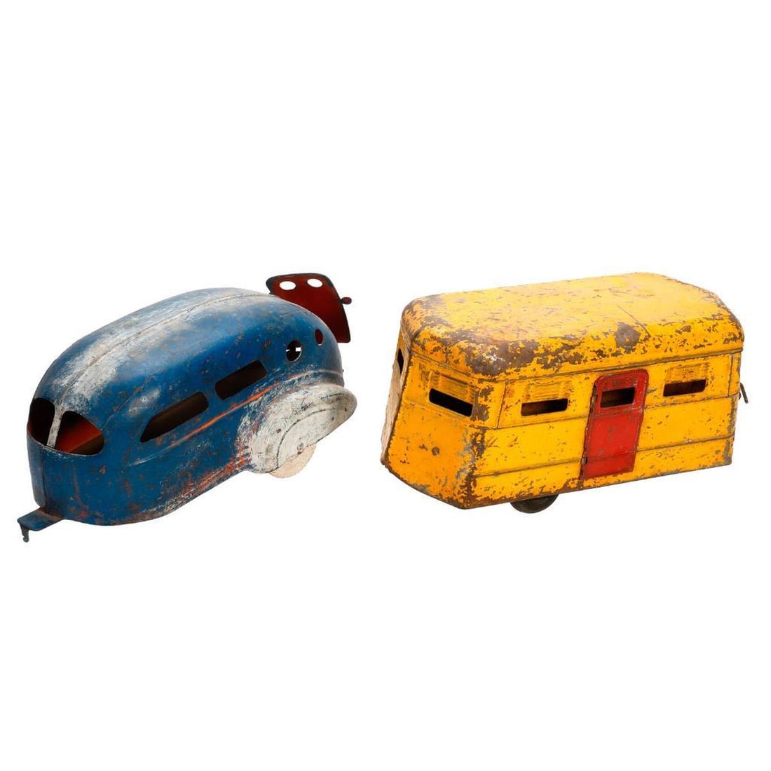 1930s Pressed Steel Toy Camper Trailers (2) (1 of 2)