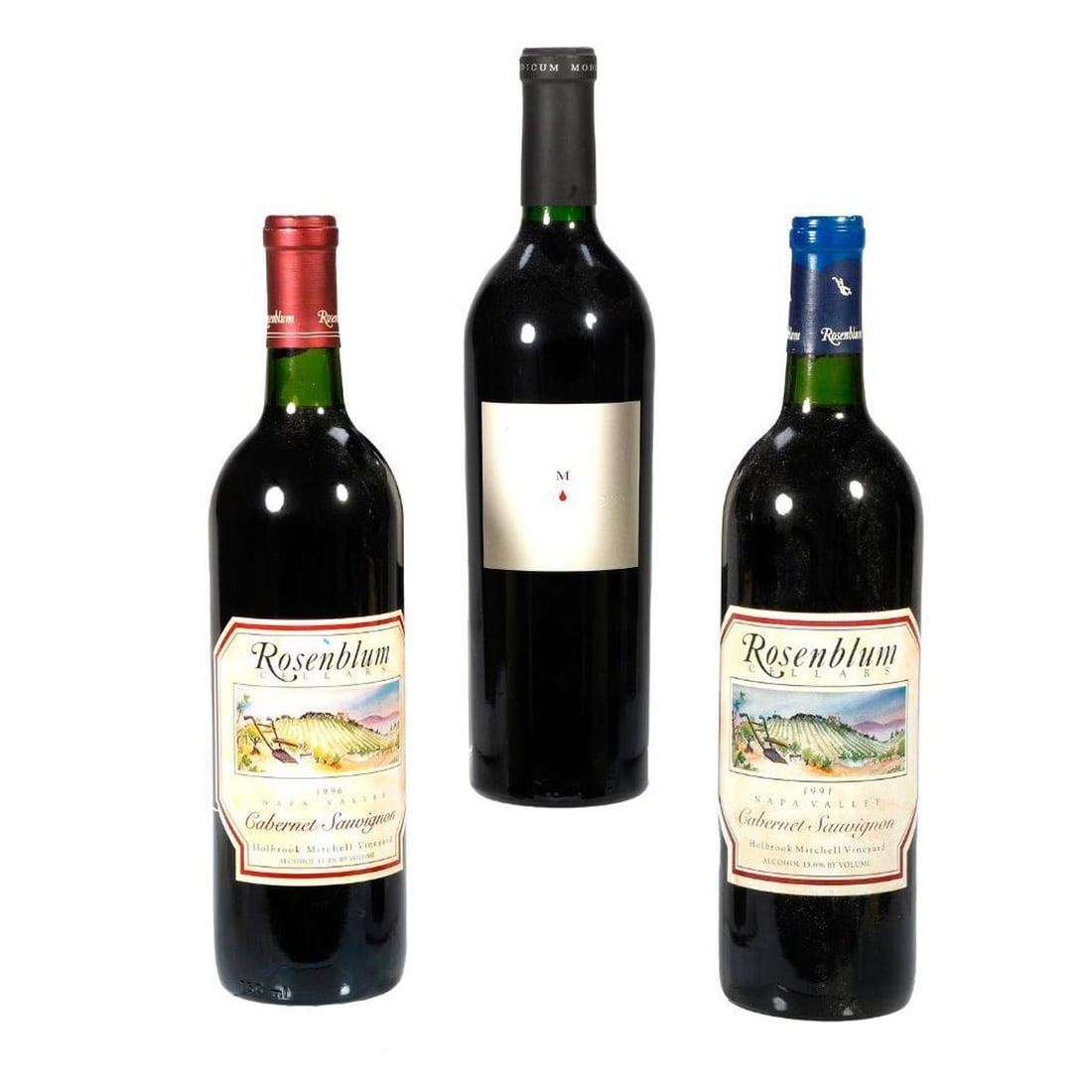 Case of Calfornia Cabs Incl. (8) Vita Morrell Modicum: Comprising (8) Modicum Cabs together with (4) Rosenblum Cellars Cabs including 1988,1991,1994, and 1996 Holbrook Mitchell Vineyard [12 Total] Please note that Turner Auctions + Appraisals does not