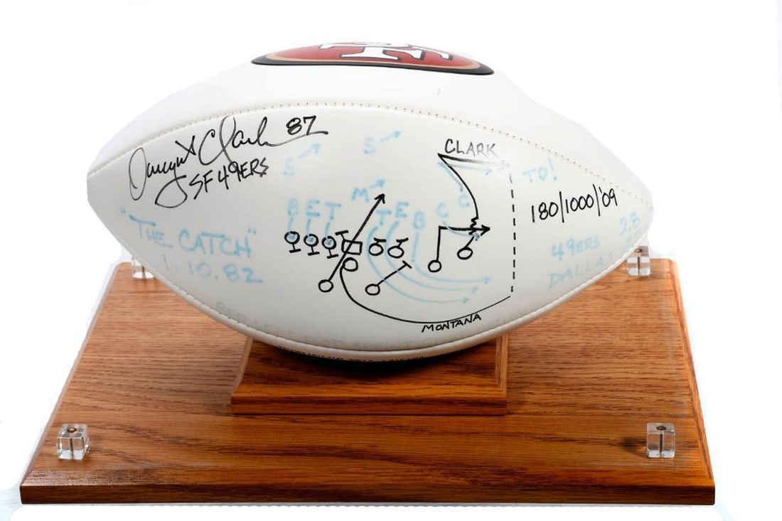 Dwight Clark "The Catch" Commemorative Autographed Football (1 of 2)