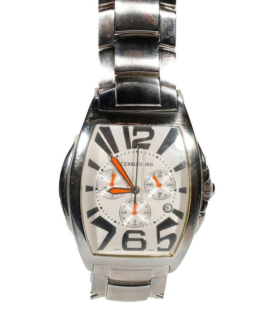 Cerruti 1881 Oversized Watch: A Cerruti 1881 oversized watch, Swiss made. NOTE: Watches were running prior to auction, all watches are sold as is regardless of functionality. Please examine the provided photos to thoroughly